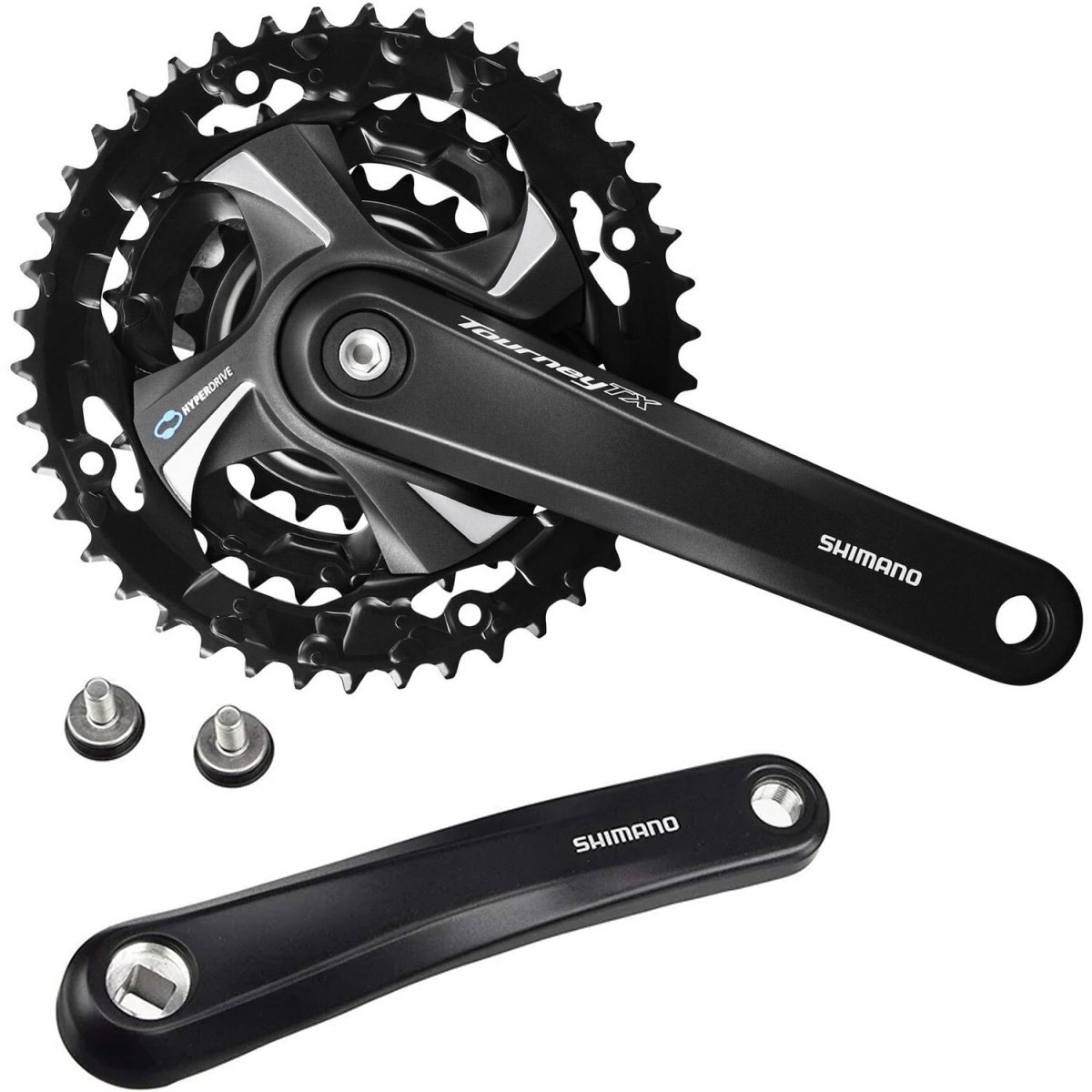 Shimano crankset Tourney 7/8v 28/38/48t 175mm zwart OEM