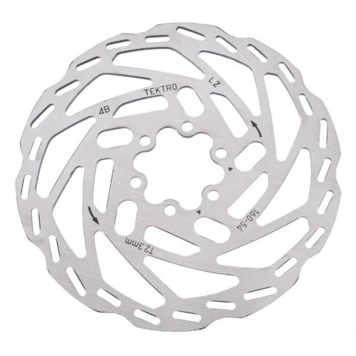 Tektro remschijf TR160-54 160mm 2,3mm 6-gaats zilver