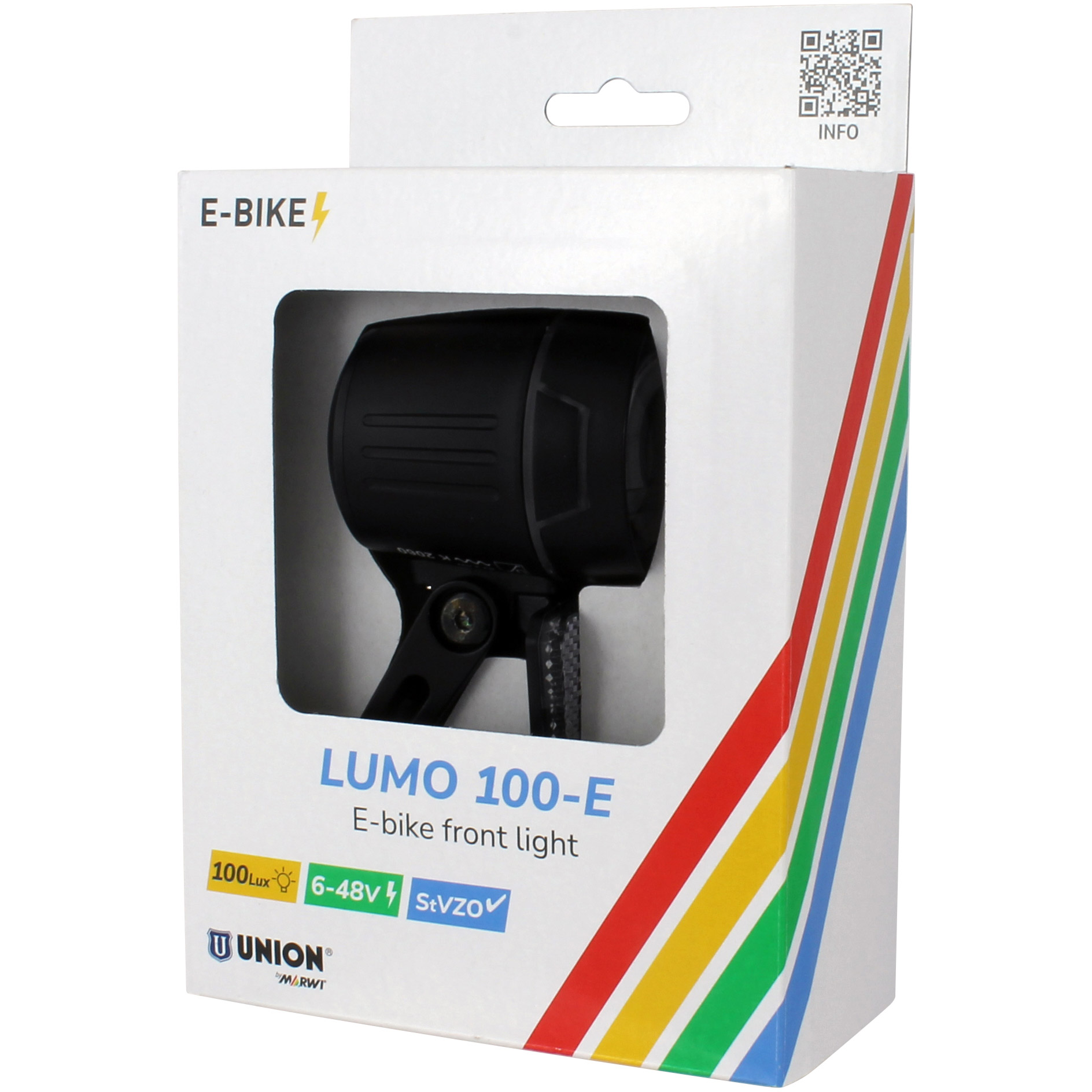 Union koplamp Lumo 100-E E-bike 6-48V 80lux