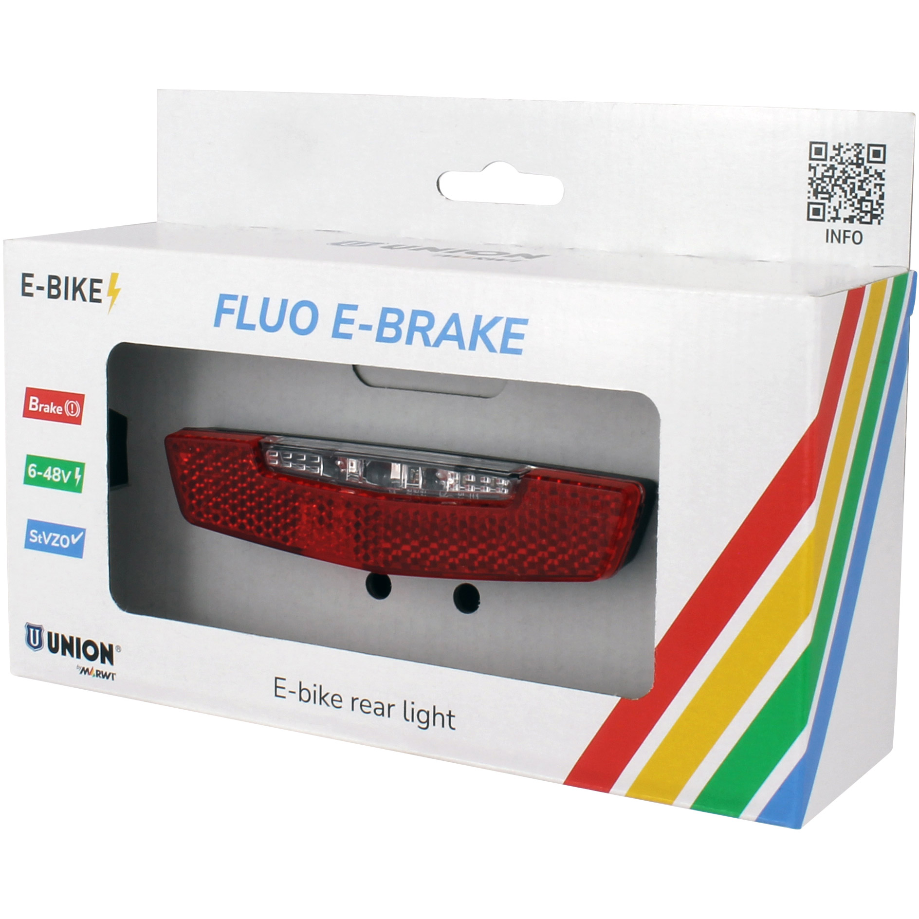Union achterlicht Fluo E-brake E-bike 6-48V met remlicht