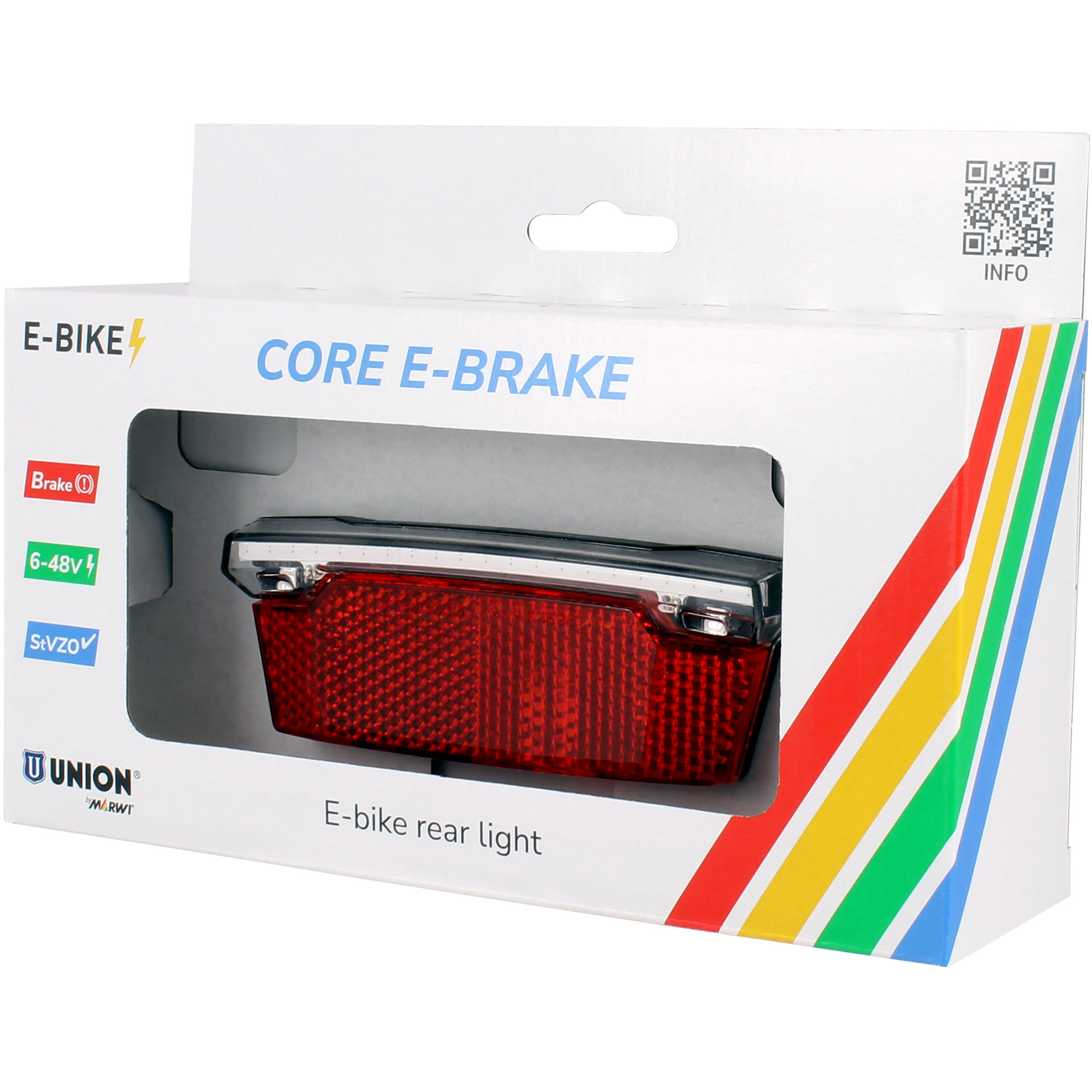 Union achterlicht Core E-brake E-bike 6-48V met remlicht
