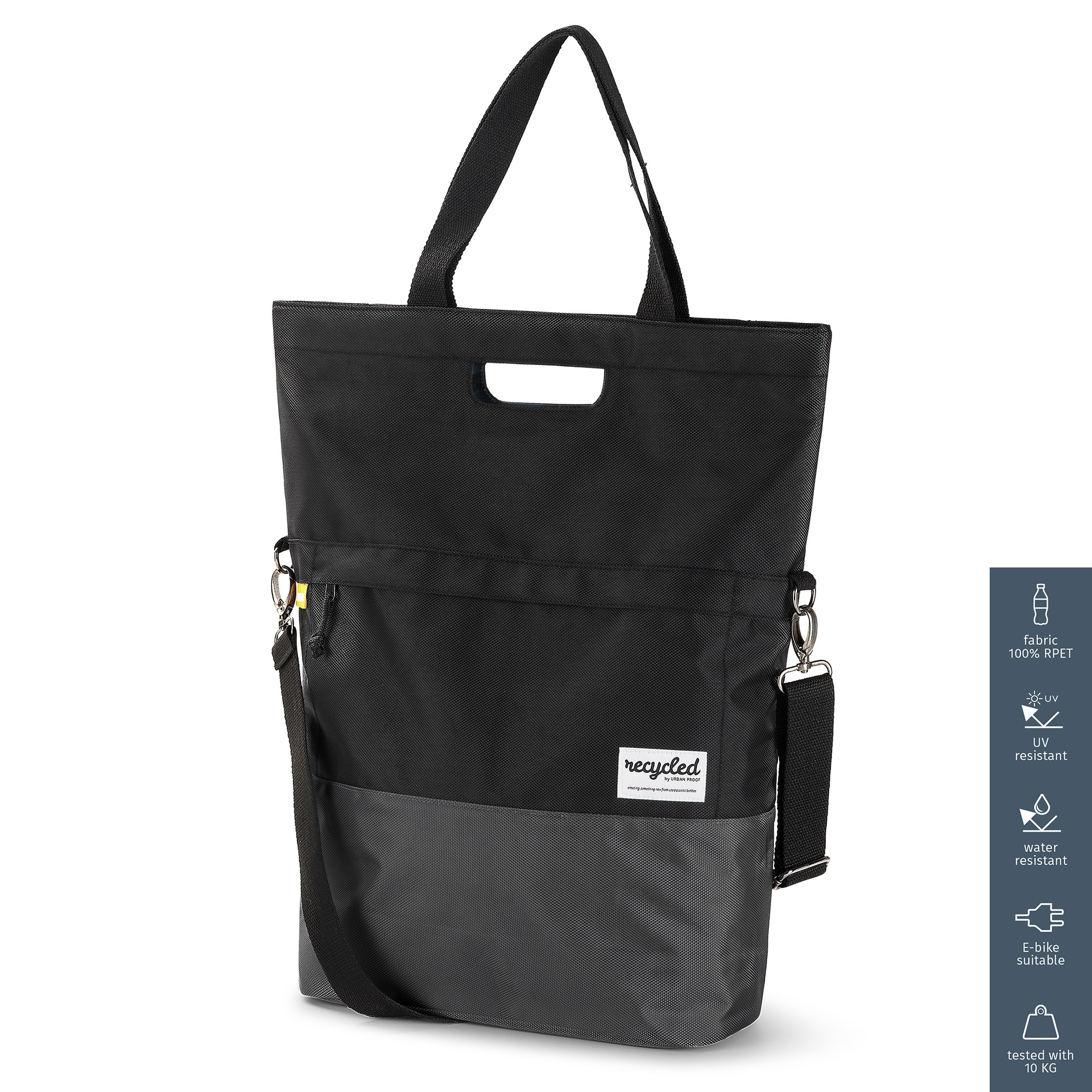 UrbanProof shoppertas RPET 20l zwart-grijs