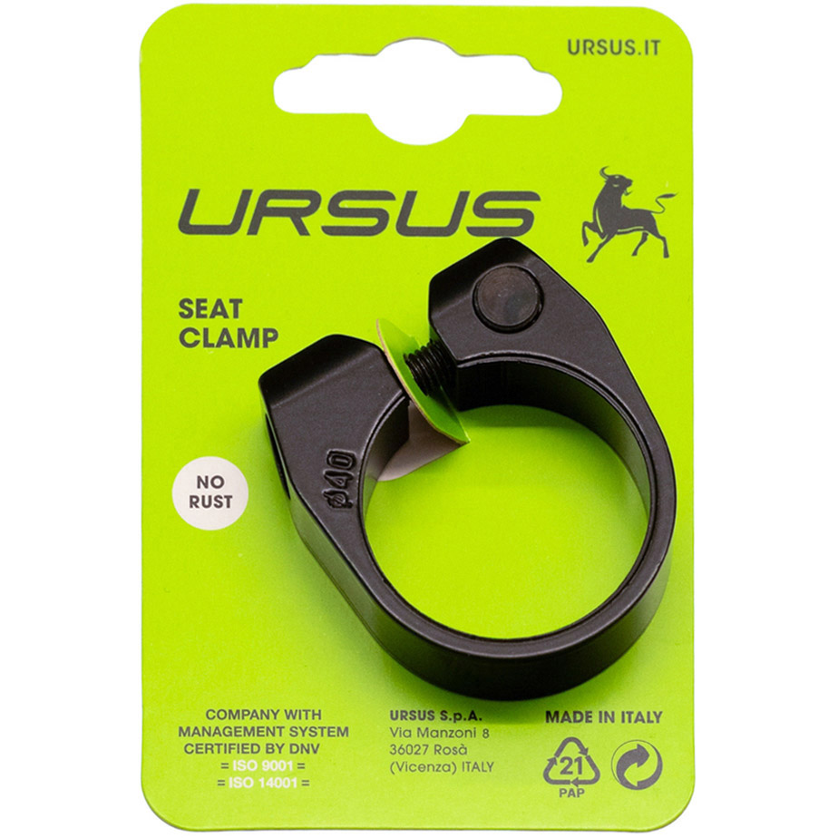 Ursus zadelpenklem 40mm zonder snelspanner alu zwart