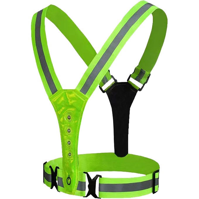 VWP reflecterend sportvest USB oplaadbaar LED one size neon