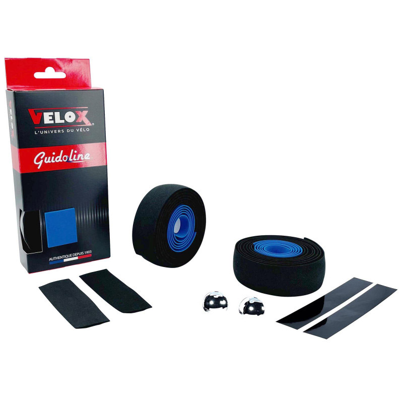 Velox stuurtape Maxi Cork Bicolor zwart/blauw (2st)