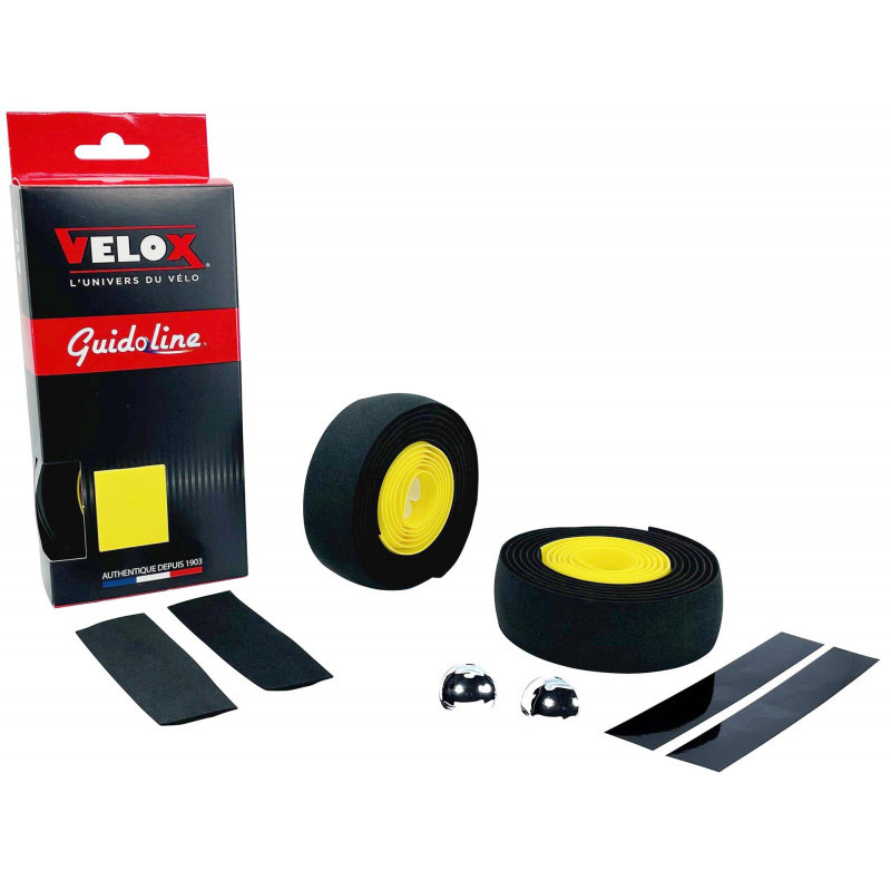 Velox stuurtape Maxi Cork Bicolor zwart/geel (2st)