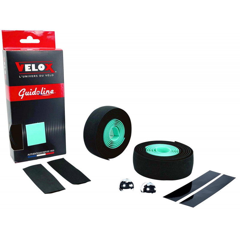 Velox stuurtape Maxi Cork Bicolor zwart/celeste (2st)
