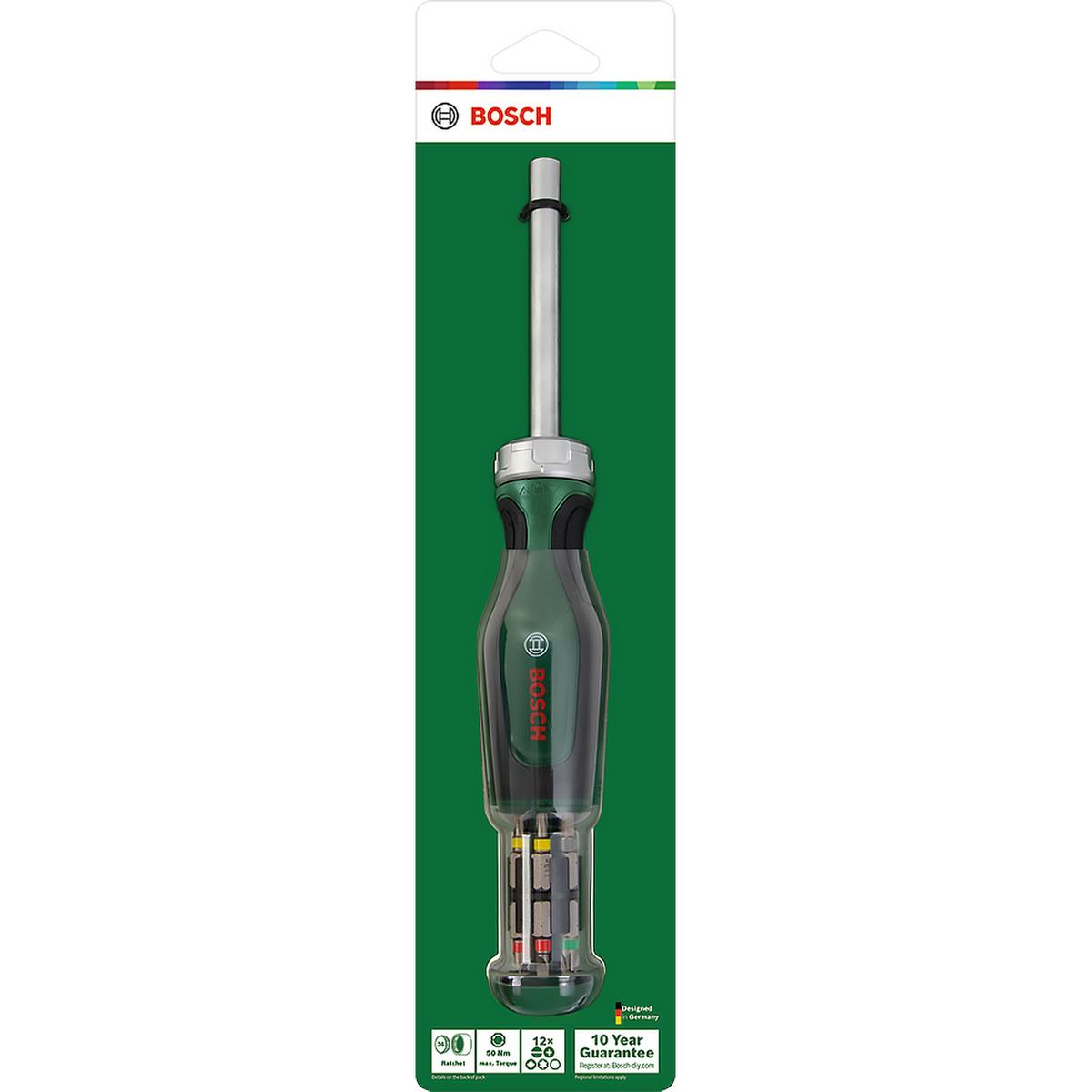 Ratelschroevendraaier met 12 bits