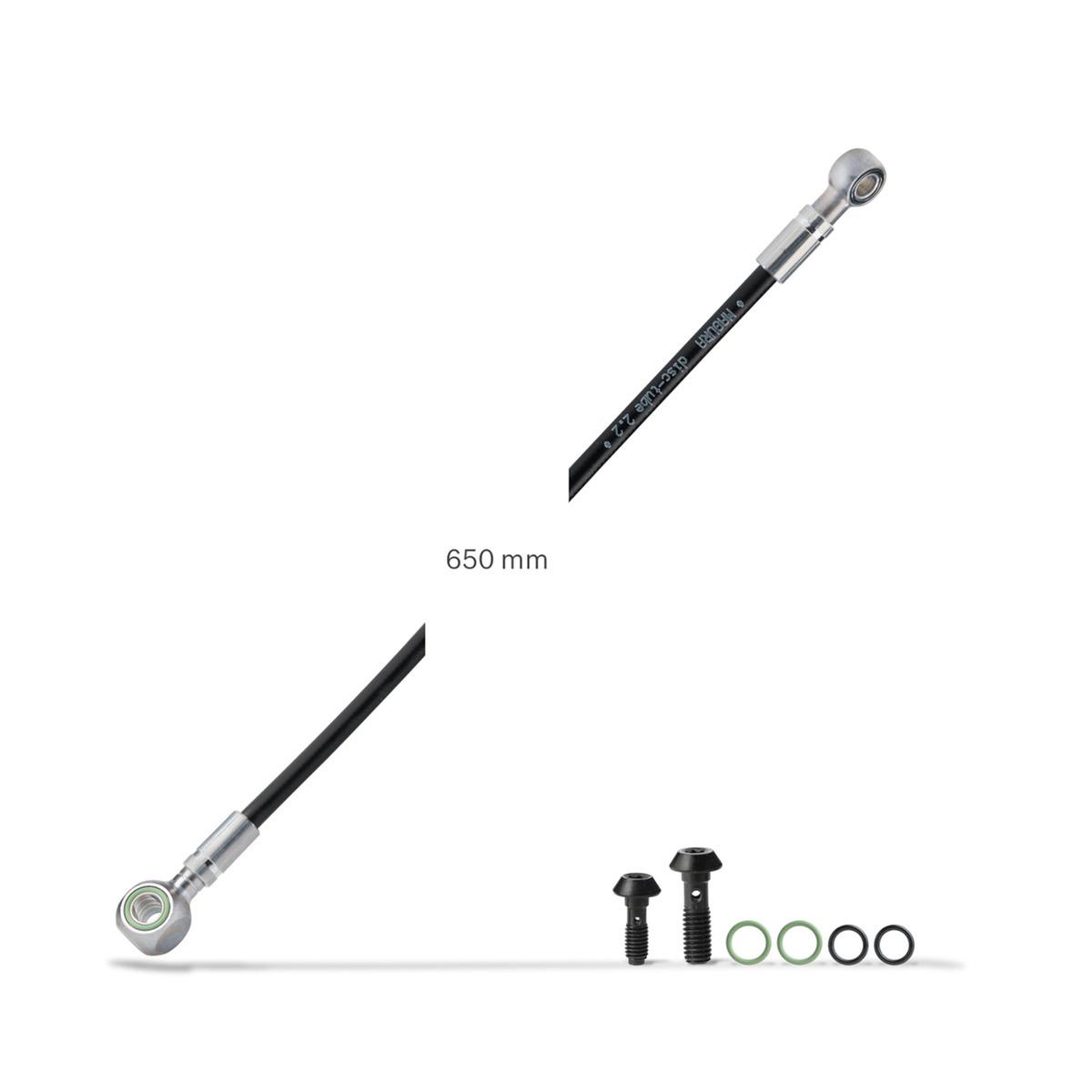 Disc braking tubing for Bosch ABS, front, caliper to ABS control unit,black, 650mm, incl. Accessories (PU = 1 piece)