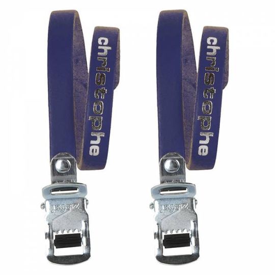 Zefal Christophe Toeclipriem Leer Blauw 370mm - Set