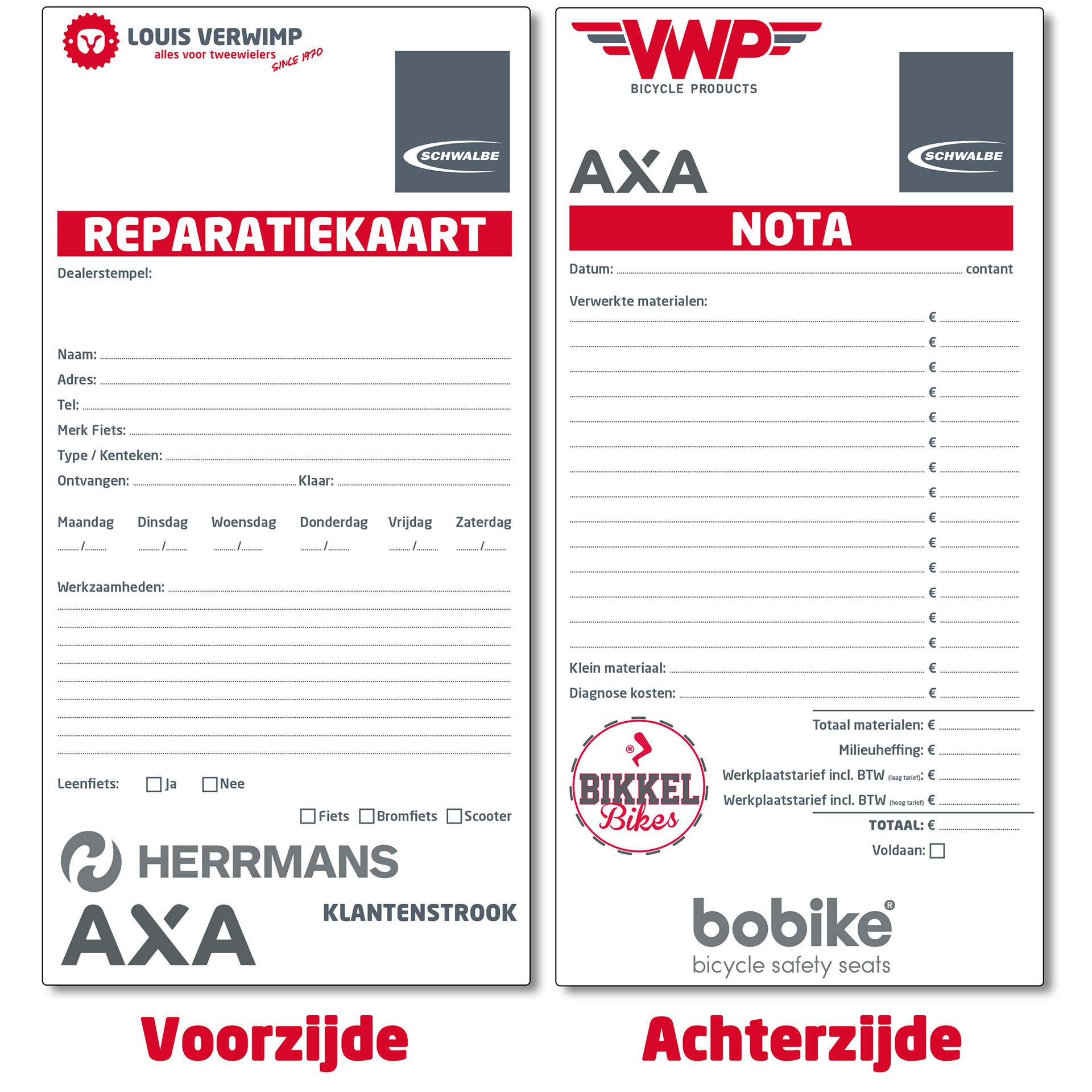 Reparatiekaarten 250 stuks Genummerd - Werkplaatskaart Verwimp