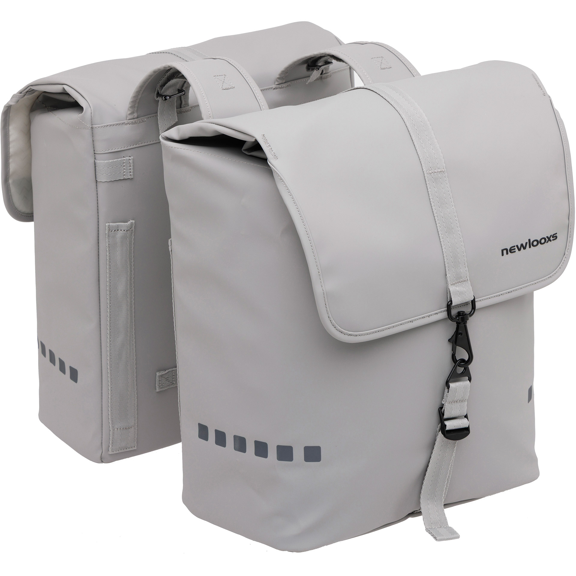 New Looxs Odense Dubbele Fietstas 39L Light Grey