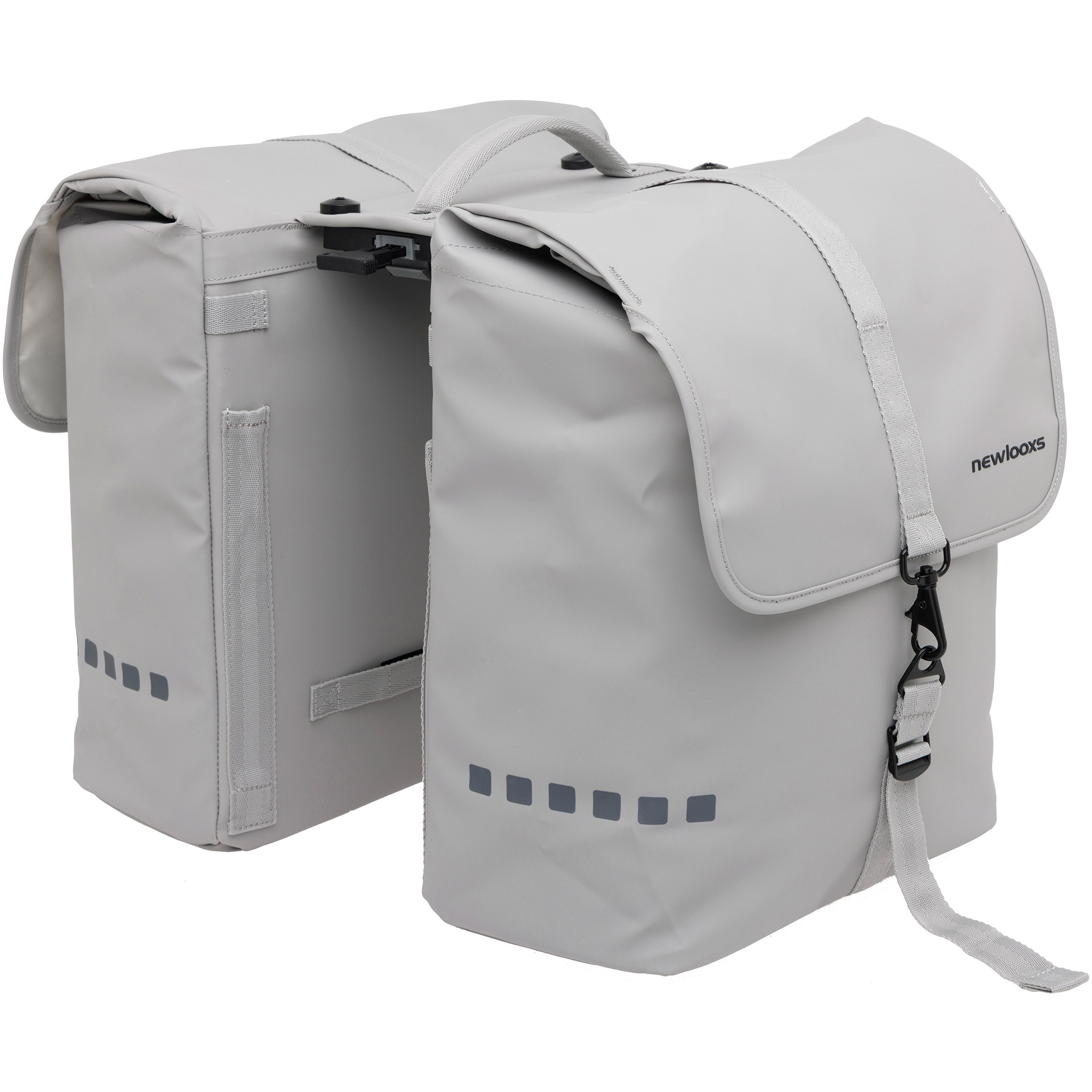 New Looxs Odense dubbele fietstas 39L MIK 2.0 lichtgrijs