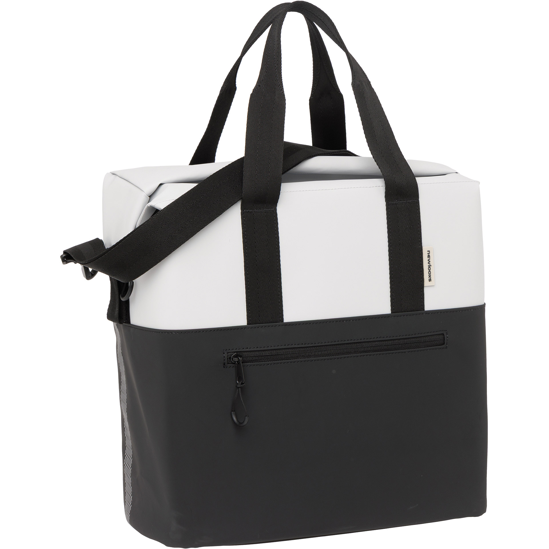 New Looxs Nyborg Shopper 26L - Fietstas Lichtgrijs/Zwart