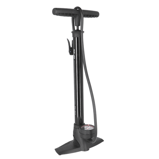 XLC Delta Vloerpomp met Manometer Staal/PVC Zwart – 11 Bar / 600mm