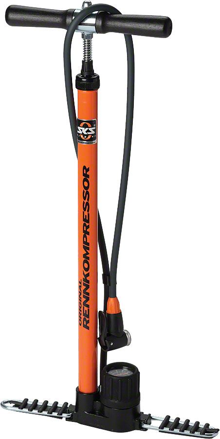 SKS Rennkompressor Vloerpomp met Manometer - Oranje