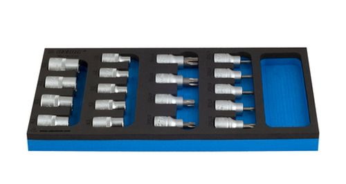 Unior Dopset/Bitset 1/2" Gereedschapwagen Inlay – 18-Delig
