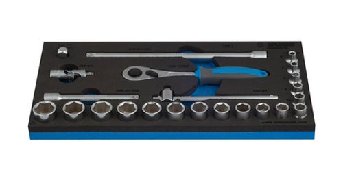 Unior Doppenset 3/8" 23-delig Gereedschapwagen Inlay – Maat 3/8" / 23-Delig
