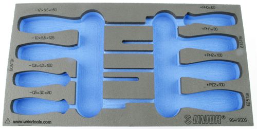 Unior Foam Inlay voor Schroevendraaierset Plat/Kruis