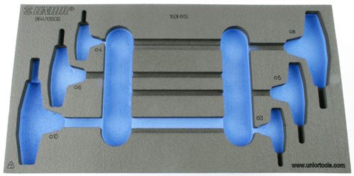 Unior Foam Inlay voor Gereedschapwagen Inbussleutelset Bolkop T-Model
