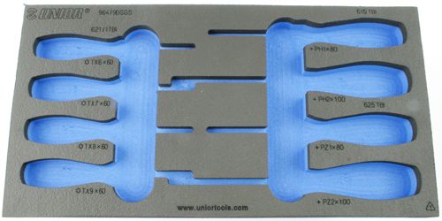 Unior Foam Inlay voor Schroevendraaierset Gereedschapswagen