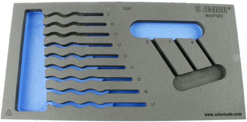Unior Foam Inlay voor Ringsteeksleutelset Gereedschapswagen
