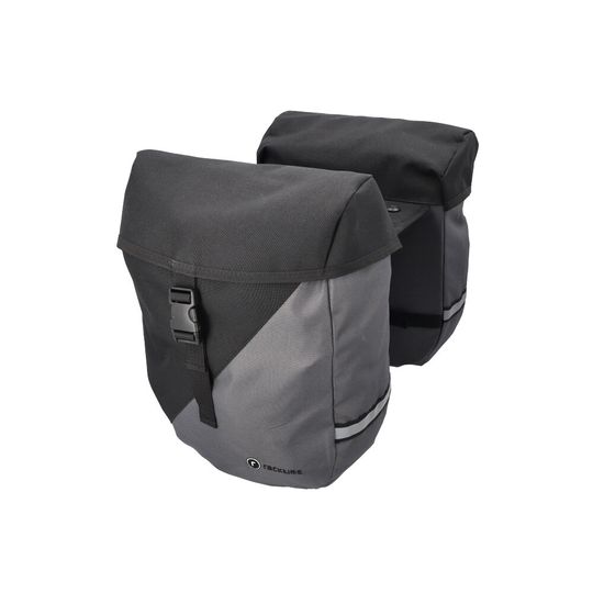 Racktime Vida Dubbele Fietstas Carbon Black/Stone Grey 24.5L