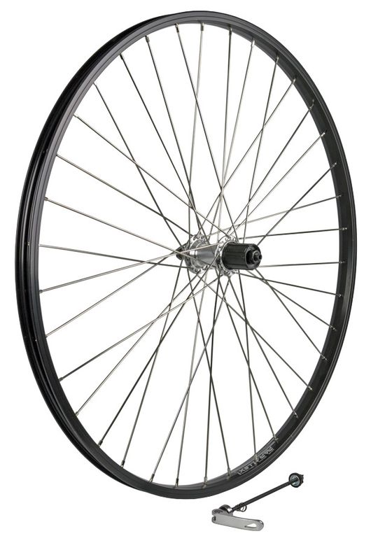 Achterwiel 28x1 3/8 Rodi Aluminium Zwart – 26mm QR5 – Maat 28x1 5/8x1 3/8 / 26mm / 8/9V / 36 Spaaks