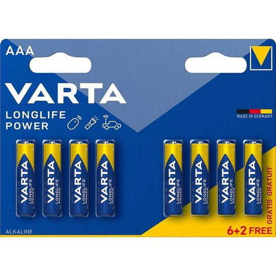 Varta Longlife Power LR03 AAA Batterijen (8 stuks) – 1.5V