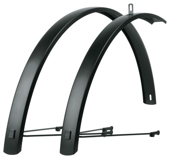 SKS Edge Spatbordset Aluminium 28" 46mm Zwart – Maat 28" / 46mm