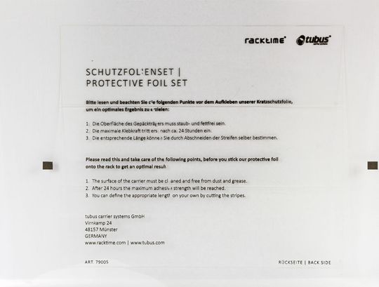 Tubus Dragd Tub Slijtagebeschermingsfolie Set A3 – 4x14 cm