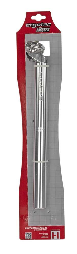 Ergotec Zadelpen Aluminium Zilver Setback – Maat 29.6x350mm