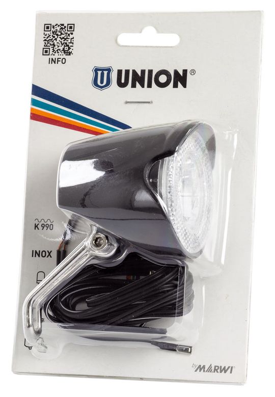 Union UN-4250 LED Koplamp op Dynamo – Zwart