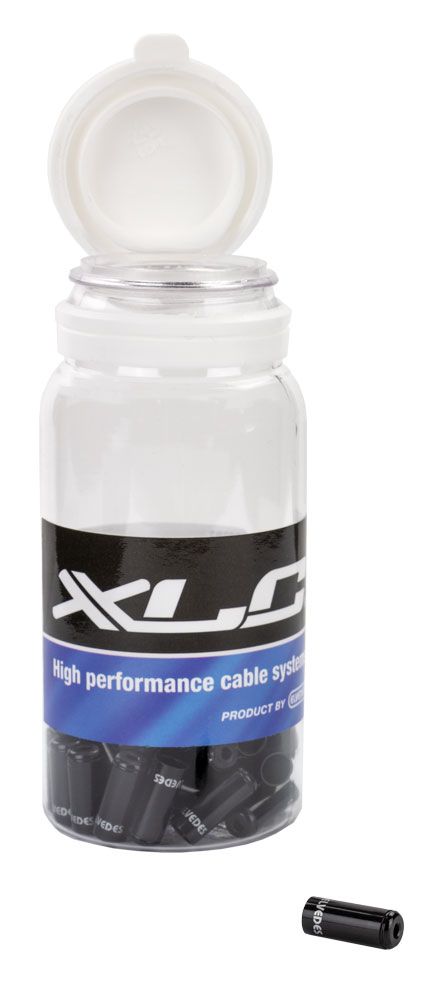 XLC Kabelhoedjes Aluminium Zwart, Pot à 50 – Maat 4.2mm