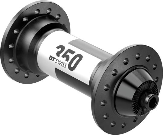 DT Swiss 350 Race Voornaaf Aluminium 24G 100/5mm – Zwart – Maat 24 Gaats / 100/5mm QR