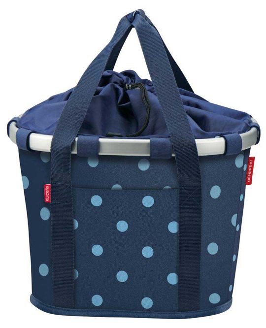 KLICKfix Bikebasket Mandtas Mixed Dots Blue 15L – Maat 26x35x28cm