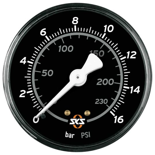 SKS Manometer 63mm 16 Bar - Zwart - Maat 63mm / 16 Bar