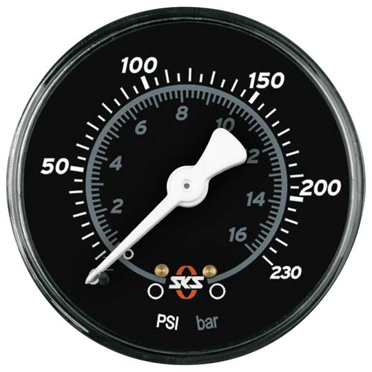 SKS Manometer 63mm 230 PSI – Zwart – Maat 63mm / 230 PSI