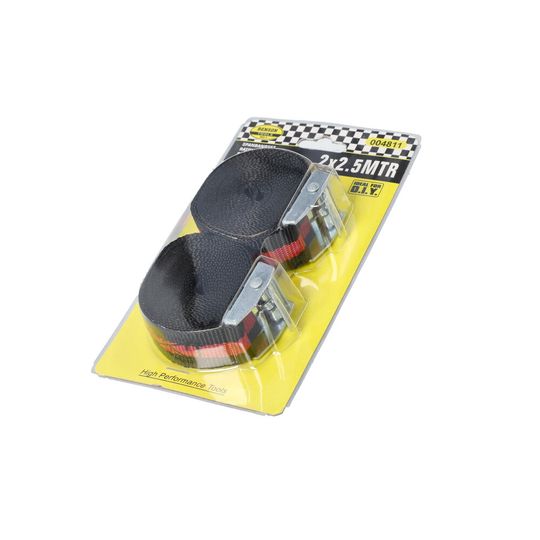 Spanband 250x2,5cm Zwart/Rood - Set van 2 - 250cm x 25mm