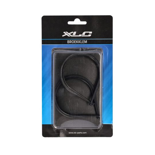 XLC Broekklem PVC met Veer - Zwart per Stel