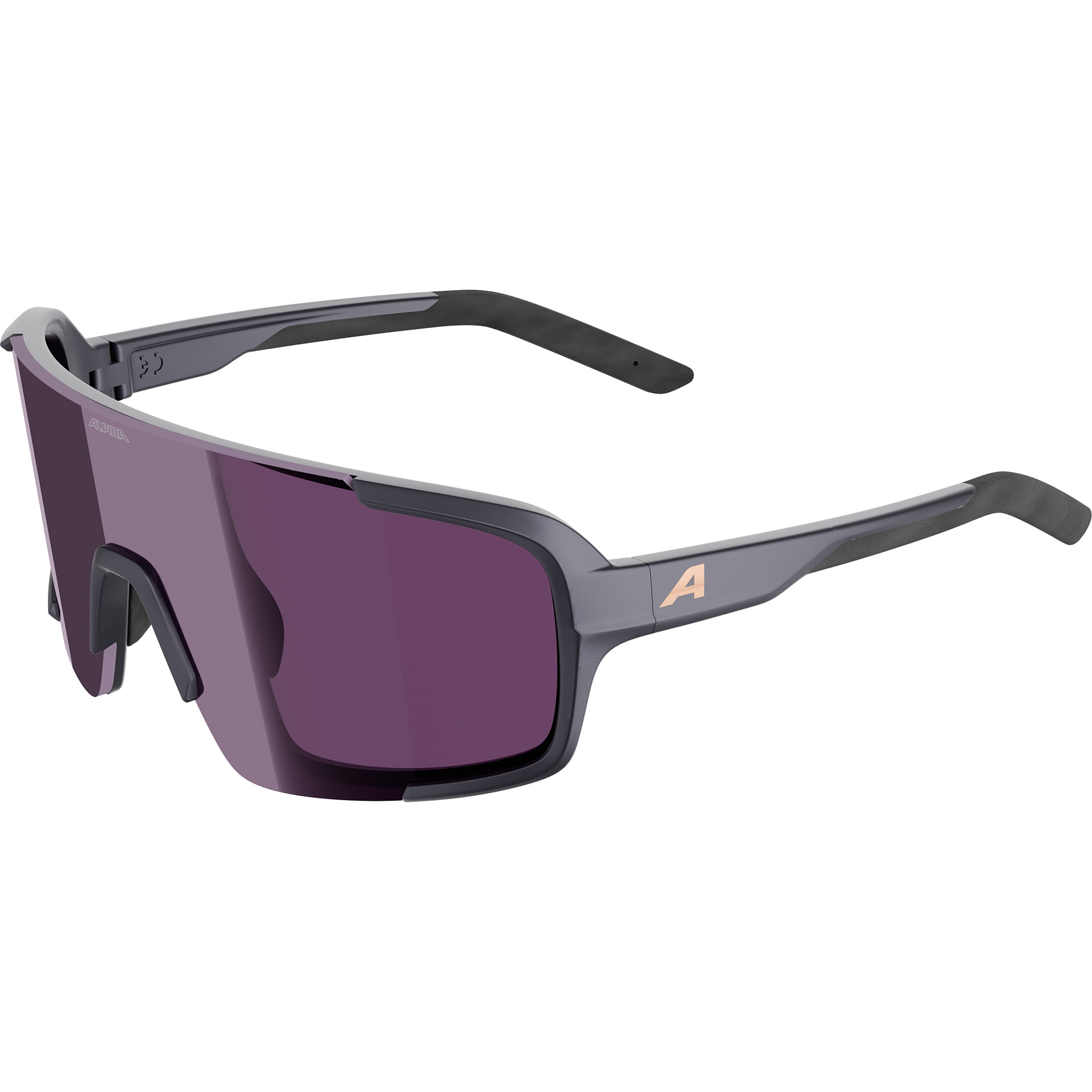 Alpina Sports Lumin sportbril mat gun-metal, roze lens