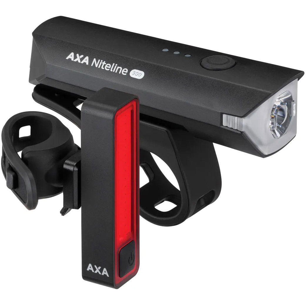 AXA Niteline 300 Verlichtingsset 300 Lux USB-C Oplaadbaar