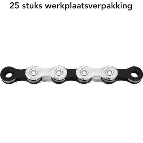 KMC X12 ketting silver/black 126s waxed – bulk (25)