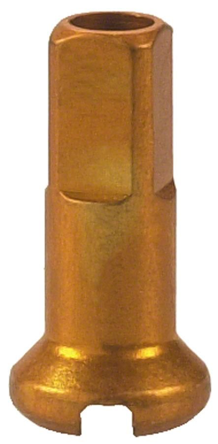 DT Swiss Spaaknippel Alu 14G 12mm Goud (100 stuks) – Maat 2.0x12MM