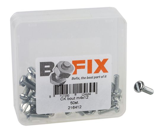 Bofix Bout M4x12 Ronde Kop – Maat M4x12