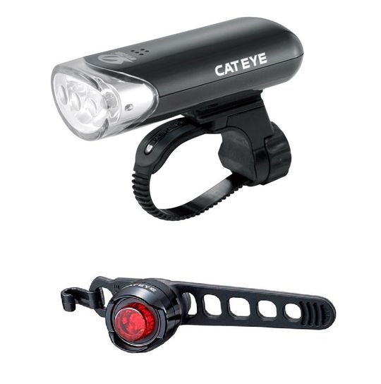 Cateye EL135N + ORB LD160 LED Lampset - Zwart