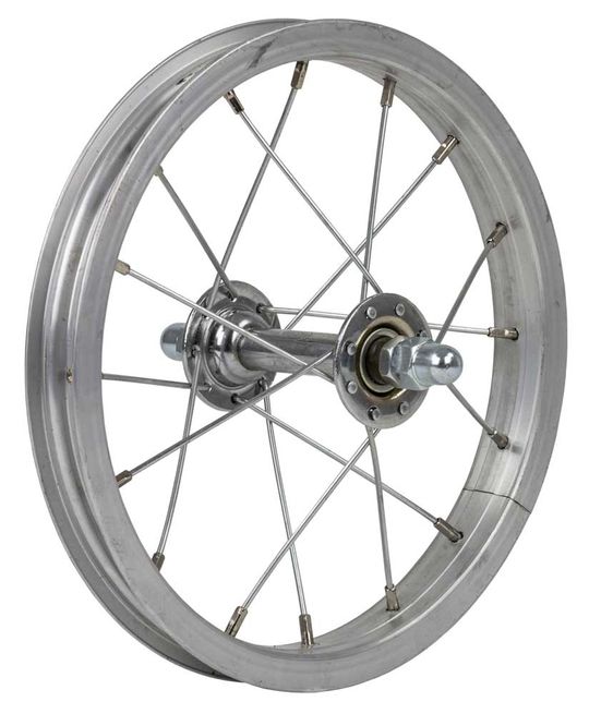 Voorwiel 12" Aluminium Zilver 19mm – Maat 12"