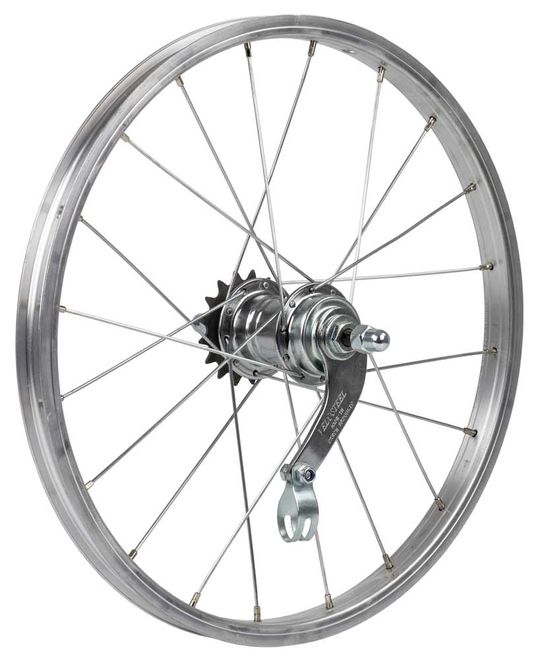 Achterwiel 18" Aluminium Remnaaf Zilver – Maat 18" / 19mm