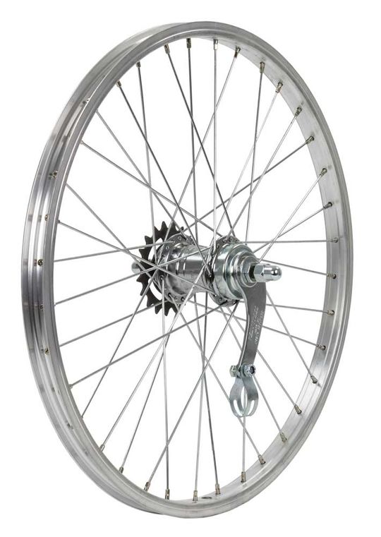 Achterwiel 20x175 Aluminium Remnaaf Zilver – 19mm