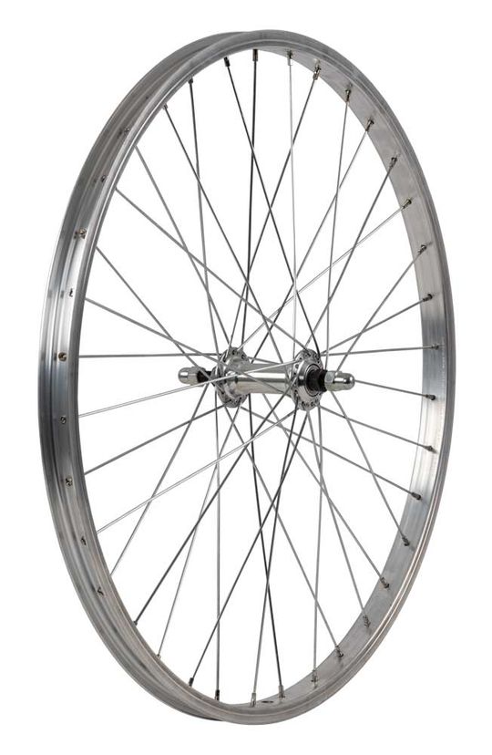 Voorwiel 24" x 1.75 Aluminium Zilver 19mm – Maat 24"
